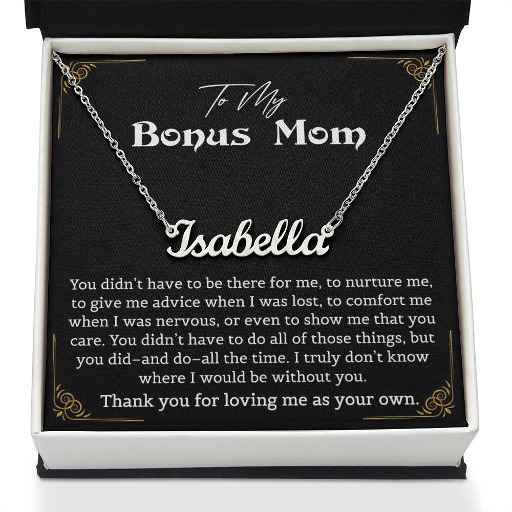 Personalized Name Necklace for Step Mom Mothers Day Gifts Christmas Birthday Jewelry Gifts for Bonus Mom Step Mother