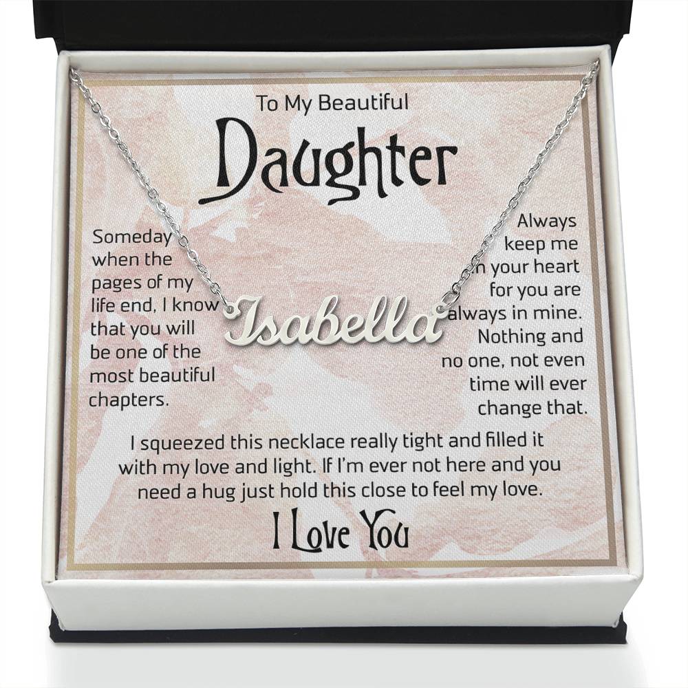 To My Daughter Necklace Name