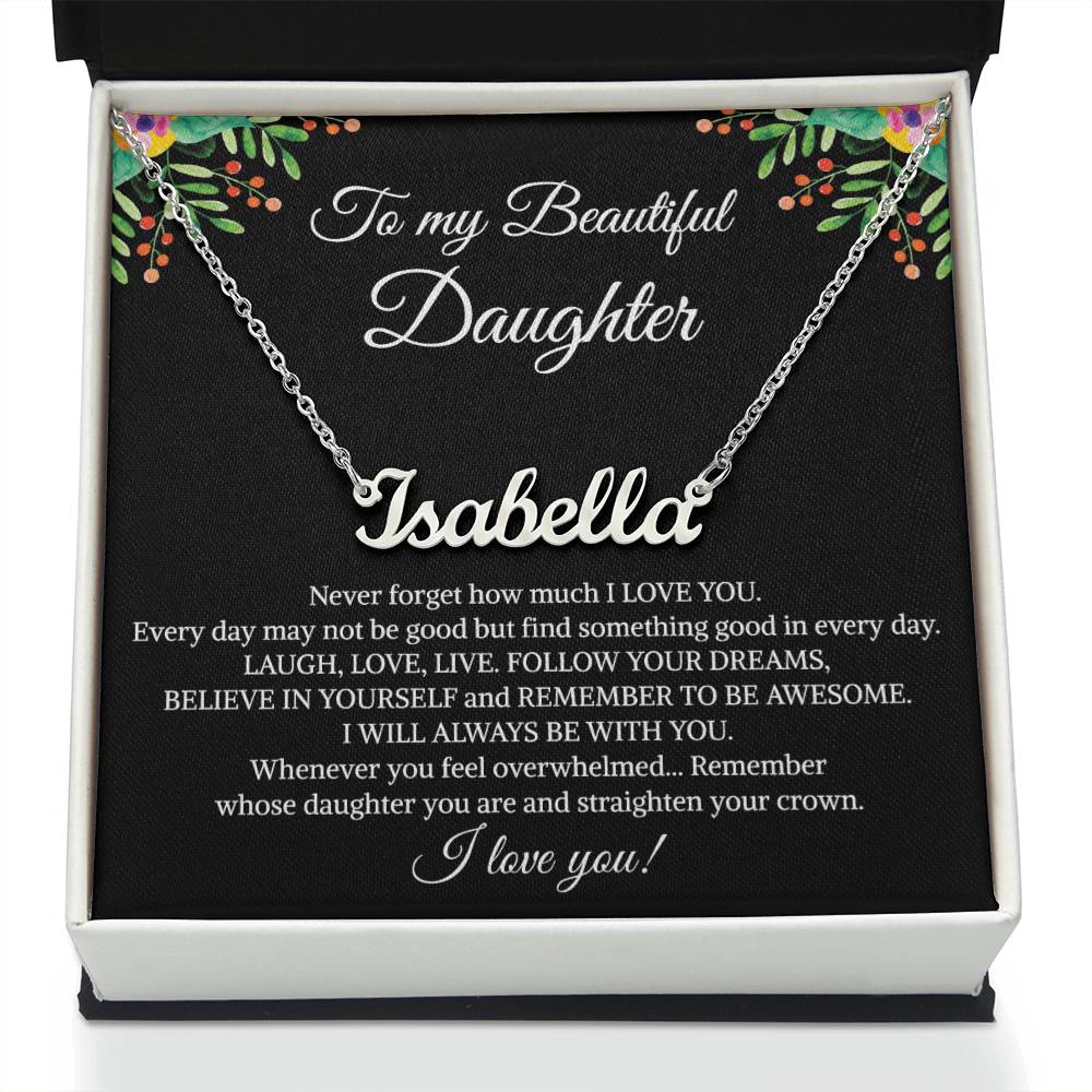 To My Beautiful Daughter Necklace, Mother's Day Graduation Birthday Christmas Jewelry Gifts from Mom Dad with Heartfelt Message Card & Elegant Box