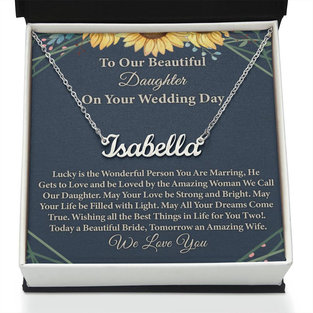 To My Daughter On Wedding Day Necklace From Mom, Beautiful Daughter Wedding Gift Jewelry Necklace Styles On Birthday, Bride Gift From Mom, And Wedding Gifts For Daughter.
