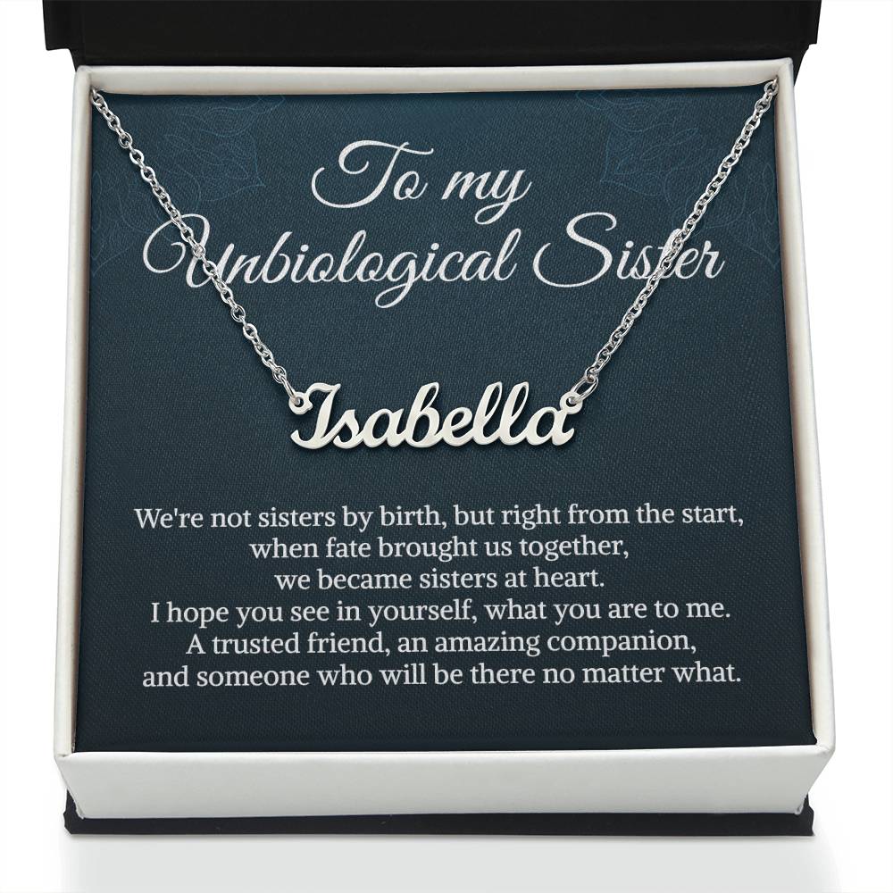 Unbiological Sister Necklace Bonus Sister Necklace Sister in Law Necklace Personalized Name Necklace for Sister Birthday Gifts from Sister Christmas Gifts