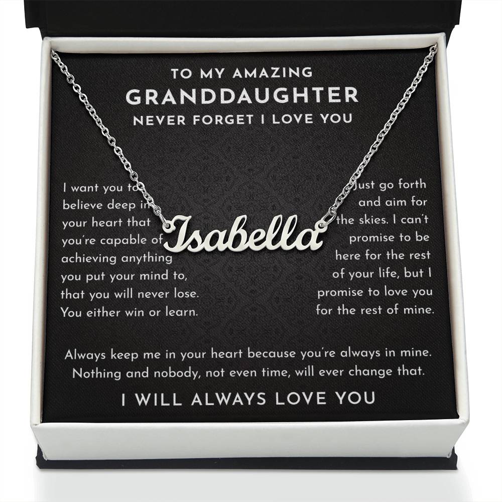 granddaughter necklace card