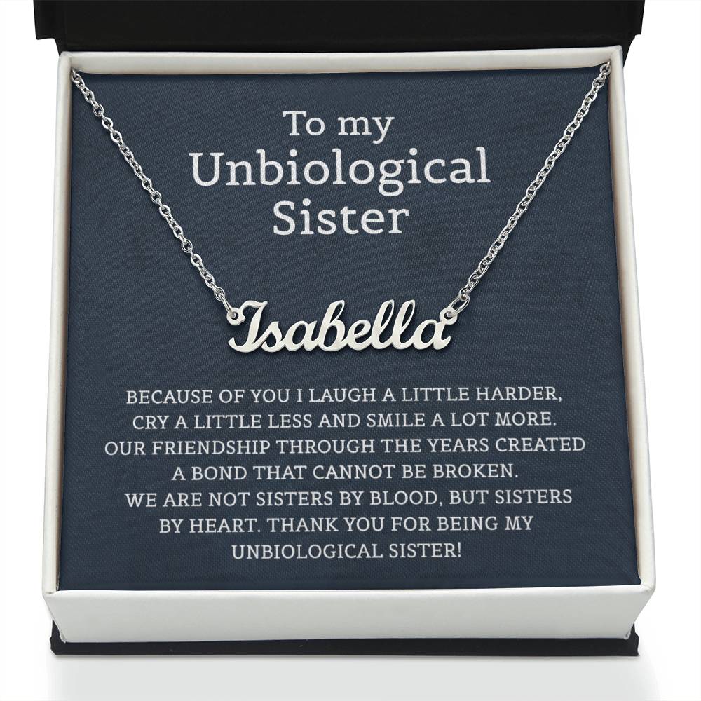 Unbiological Sister Personalized Name  Necklace for Sister Friends Necklaces Unbiological Sister Gifts for Friendship Necklace BFF Necklace for Friendship Jewelry