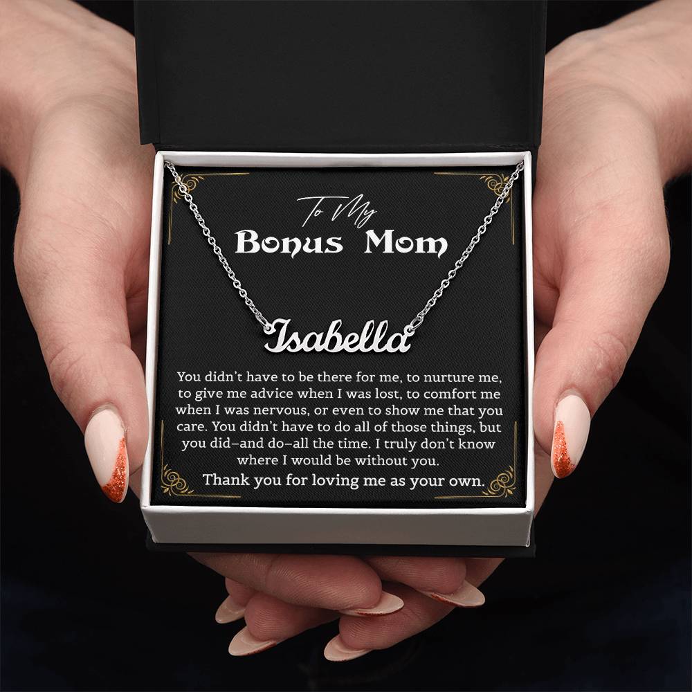 Personalized Name Necklace for Step Mom Mothers Day Gifts Christmas Birthday Jewelry Gifts for Bonus Mom Step Mother