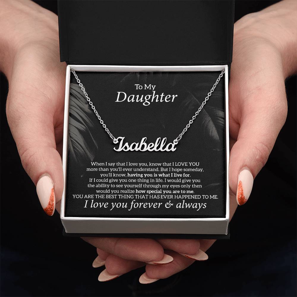 To My Daughter Necklace Jewelry Gift, Personalized Name Necklace