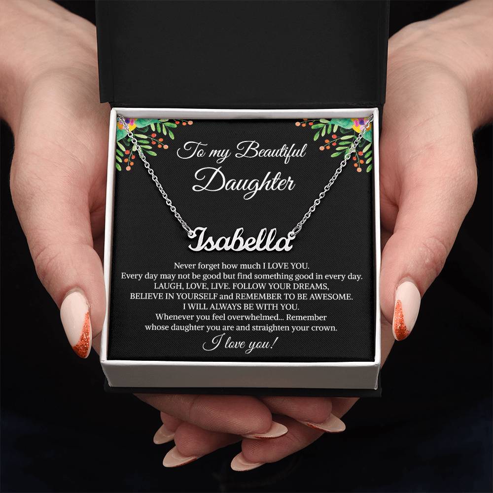 To My Beautiful Daughter Necklace, Mother's Day Graduation Birthday Christmas Jewelry Gifts from Mom Dad with Heartfelt Message Card & Elegant Box