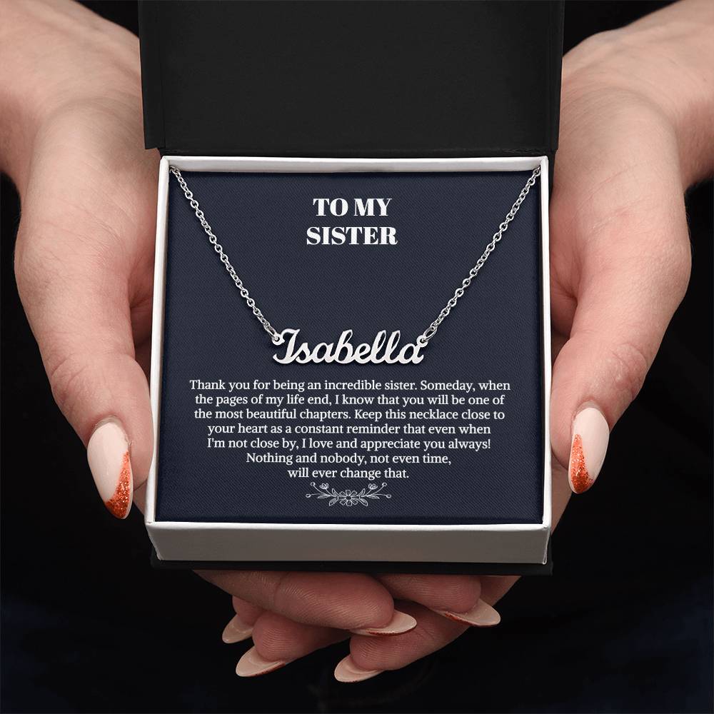 To My Sister Gift Necklace, Personalized Name Necklace, Unbiological Sister Gift Necklace, Best Friend Gift Necklace, Birthday Necklace
