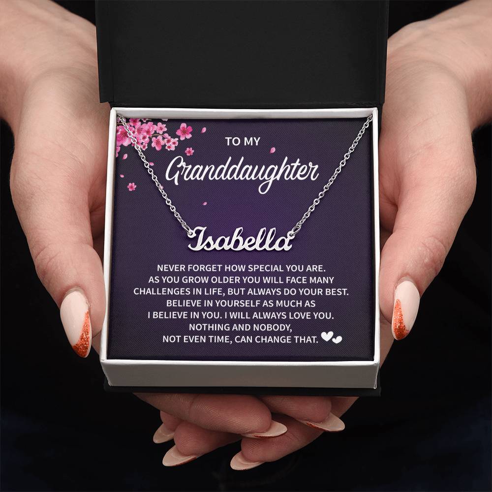 To My Granddaughter cherry Bloom background