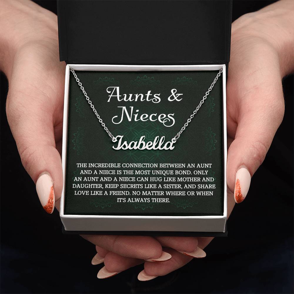Auntie Gift Aunt Gifts From Niece, Personalized Name Necklace Birthday Christmas Jewelry For Aunt