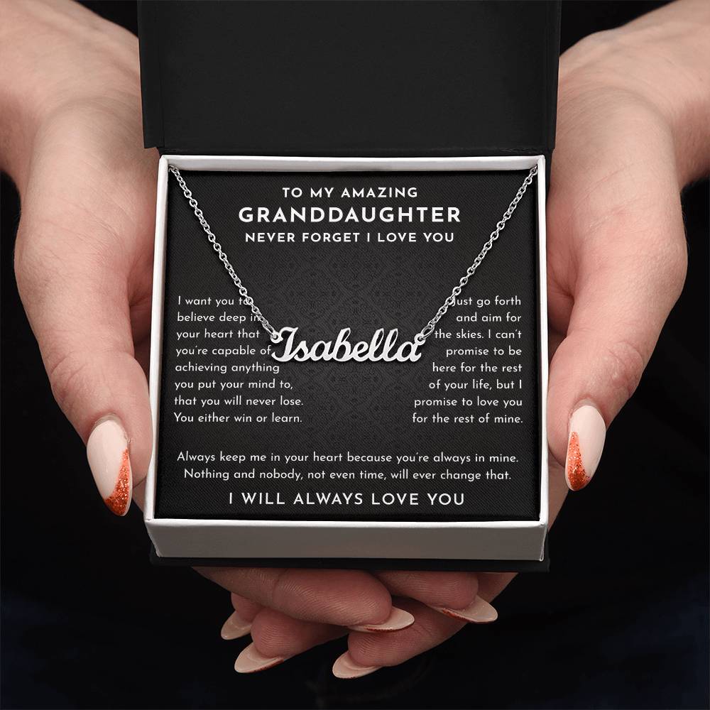 granddaughter necklace card