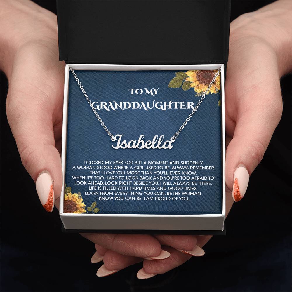 To My Granddaughter Gifts From Grandma and Granddaughter Birthday Message Card Necklace From Grandmother or Grandpa Jewelry Present