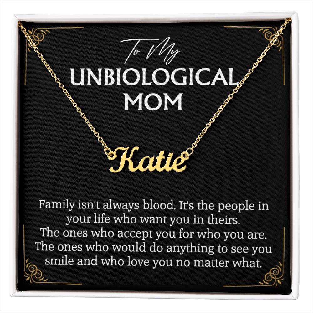 To My Unbiological Mom Personalized Necklace for Bonus Mom Mother in Law Gifts Mothers Day Gifts Christmas