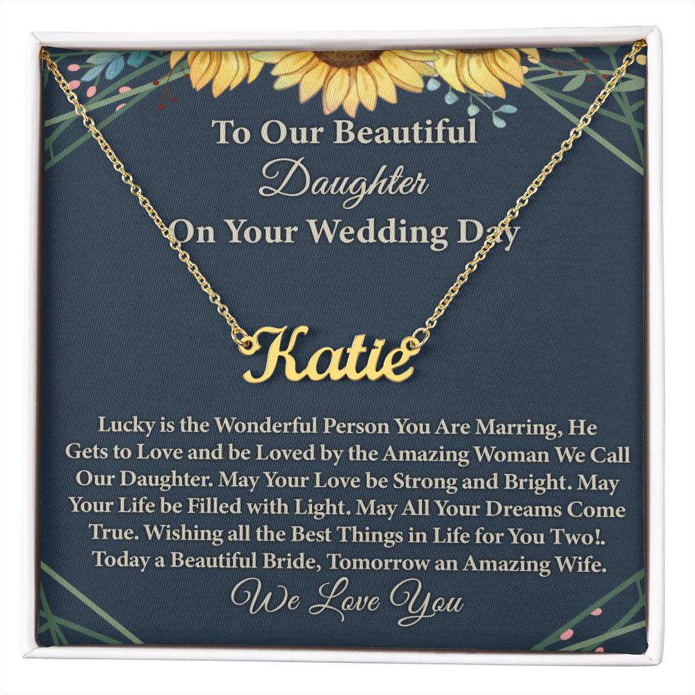 To My Daughter On Wedding Day Necklace From Mom, Beautiful Daughter Wedding Gift Jewelry Necklace Styles On Birthday, Bride Gift From Mom, And Wedding Gifts For Daughter.