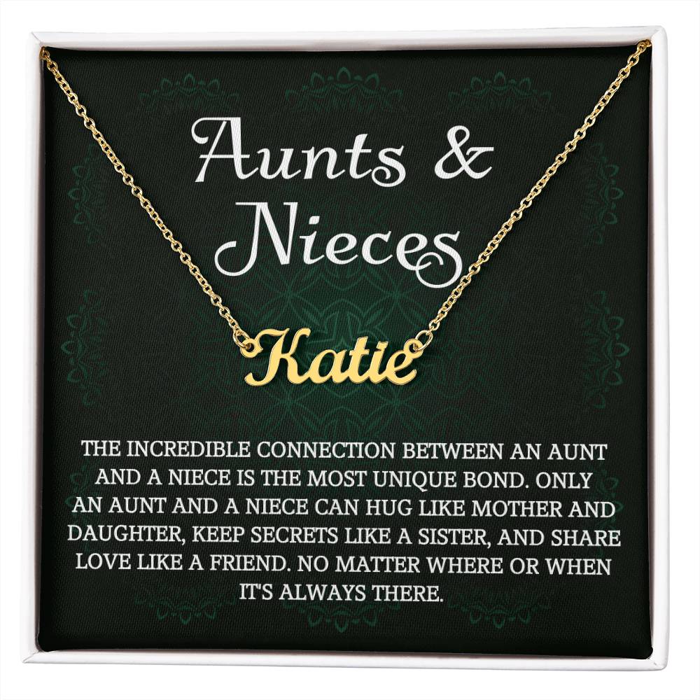 Auntie Gift Aunt Gifts From Niece, Personalized Name Necklace Birthday Christmas Jewelry For Aunt