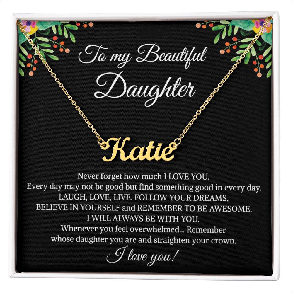 To My Beautiful Daughter Necklace, Mother's Day Graduation Birthday Christmas Jewelry Gifts from Mom Dad with Heartfelt Message Card & Elegant Box
