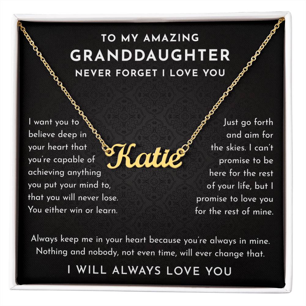 granddaughter necklace card