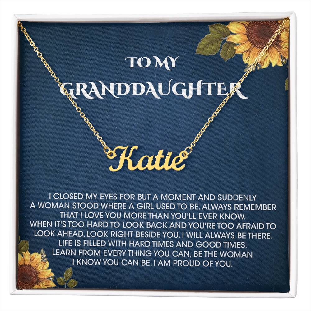 To My Granddaughter Gifts From Grandma and Granddaughter Birthday Message Card Necklace From Grandmother or Grandpa Jewelry Present