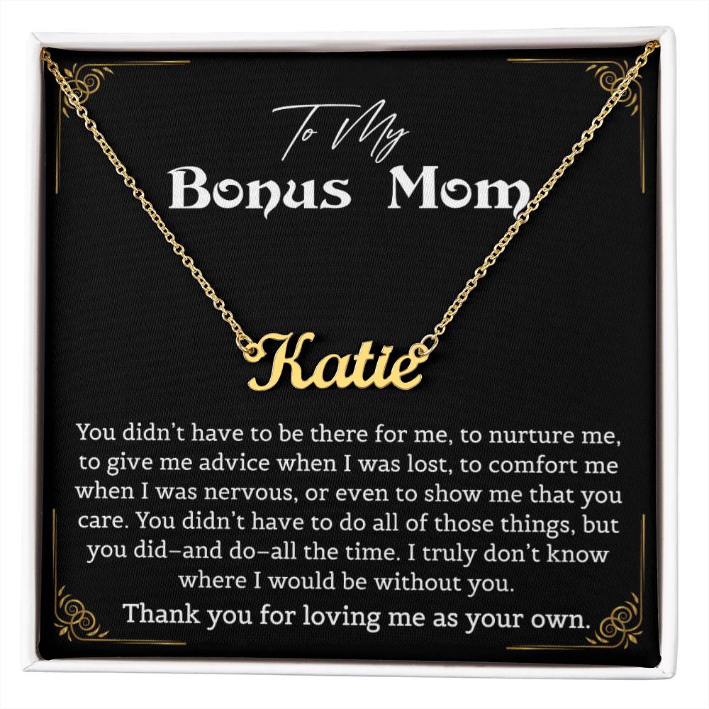 Personalized Name Necklace for Step Mom Mothers Day Gifts Christmas Birthday Jewelry Gifts for Bonus Mom Step Mother