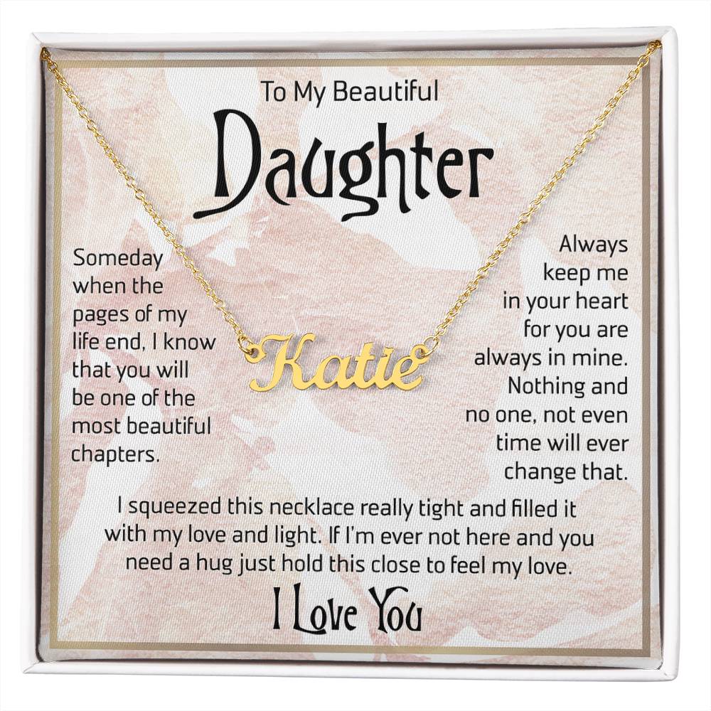 To My Daughter Necklace Name