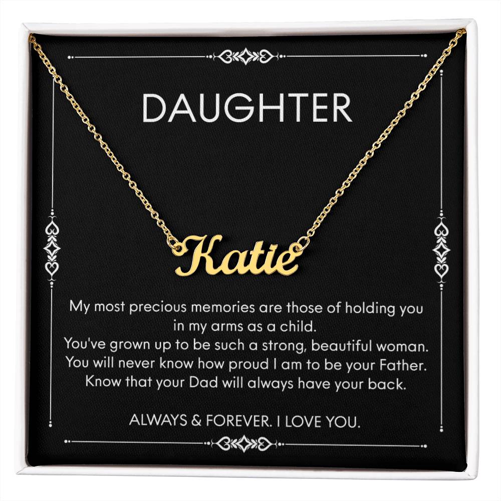 To My Daughter Necklace Gifts for Daughter From Dad, Birthday Gift To Daughter Gift for Girls From Father, Necklaces Personalized Name Necklace