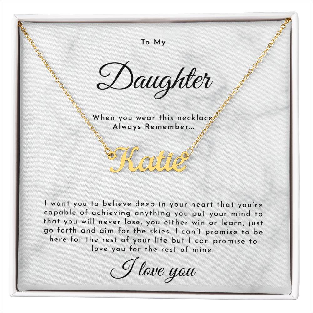 To My Daughter Necklace, Personalized Daughter Necklace Gift, Custom Name Daughter Necklace Ideas Gift, Gift Box Message Card To Daughter