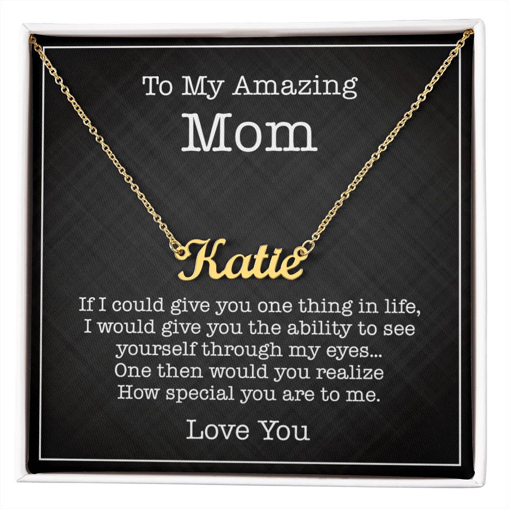 To My Mom Personalized Name Necklace, Mom Gift, Mom Necklace, Jewelry From Son Daughter, Gift Mom Birthday, Christmas, Mothers Day, Necklaces with Meaningful Messages
