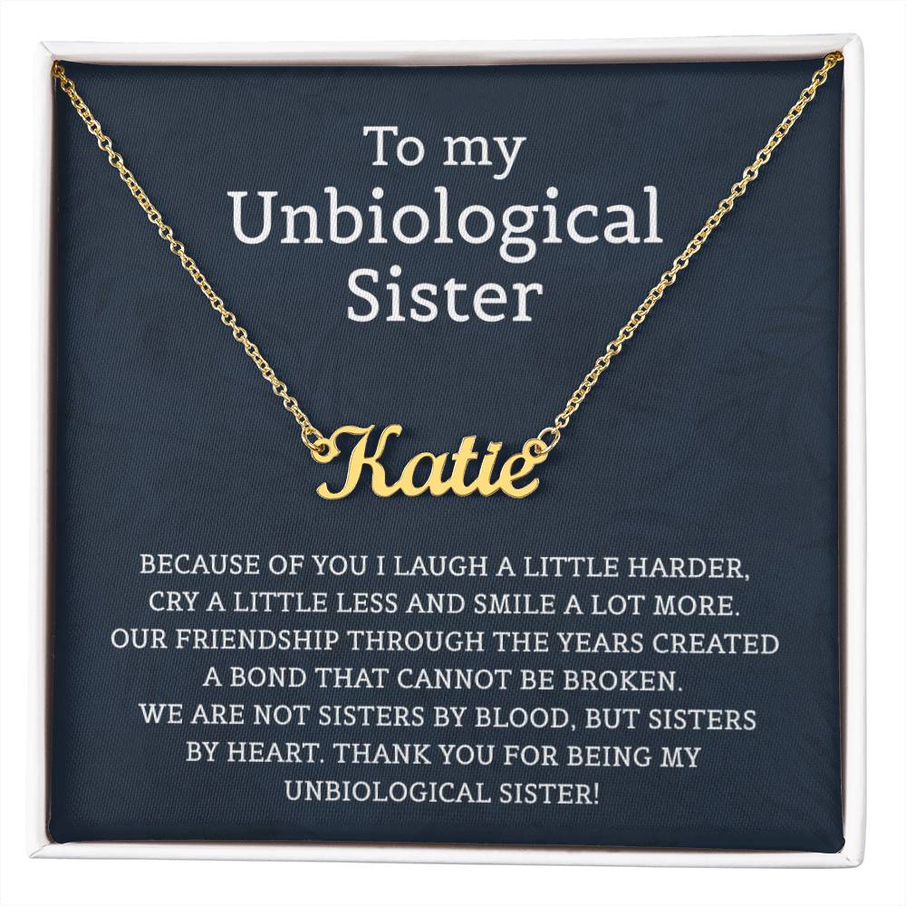 Unbiological Sister Personalized Name  Necklace for Sister Friends Necklaces Unbiological Sister Gifts for Friendship Necklace BFF Necklace for Friendship Jewelry