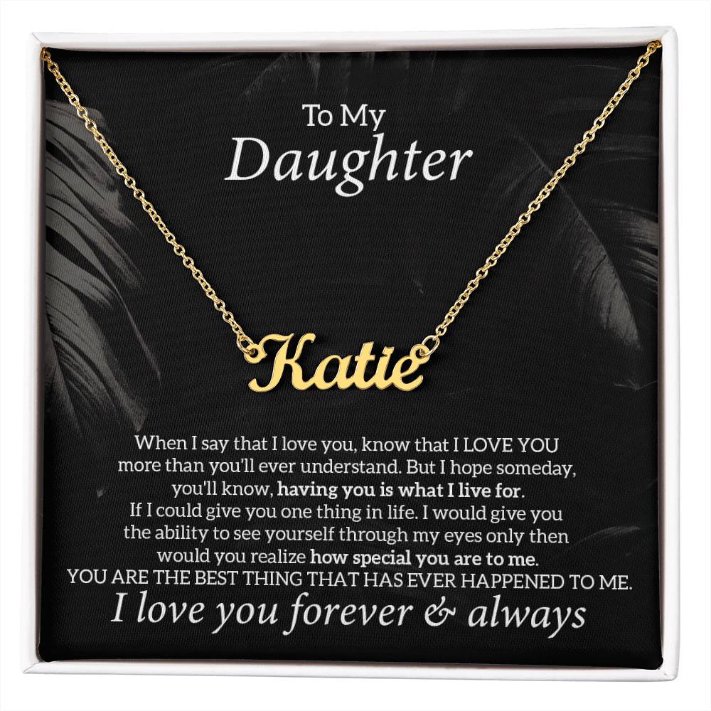To My Daughter Necklace Jewelry Gift, Personalized Name Necklace