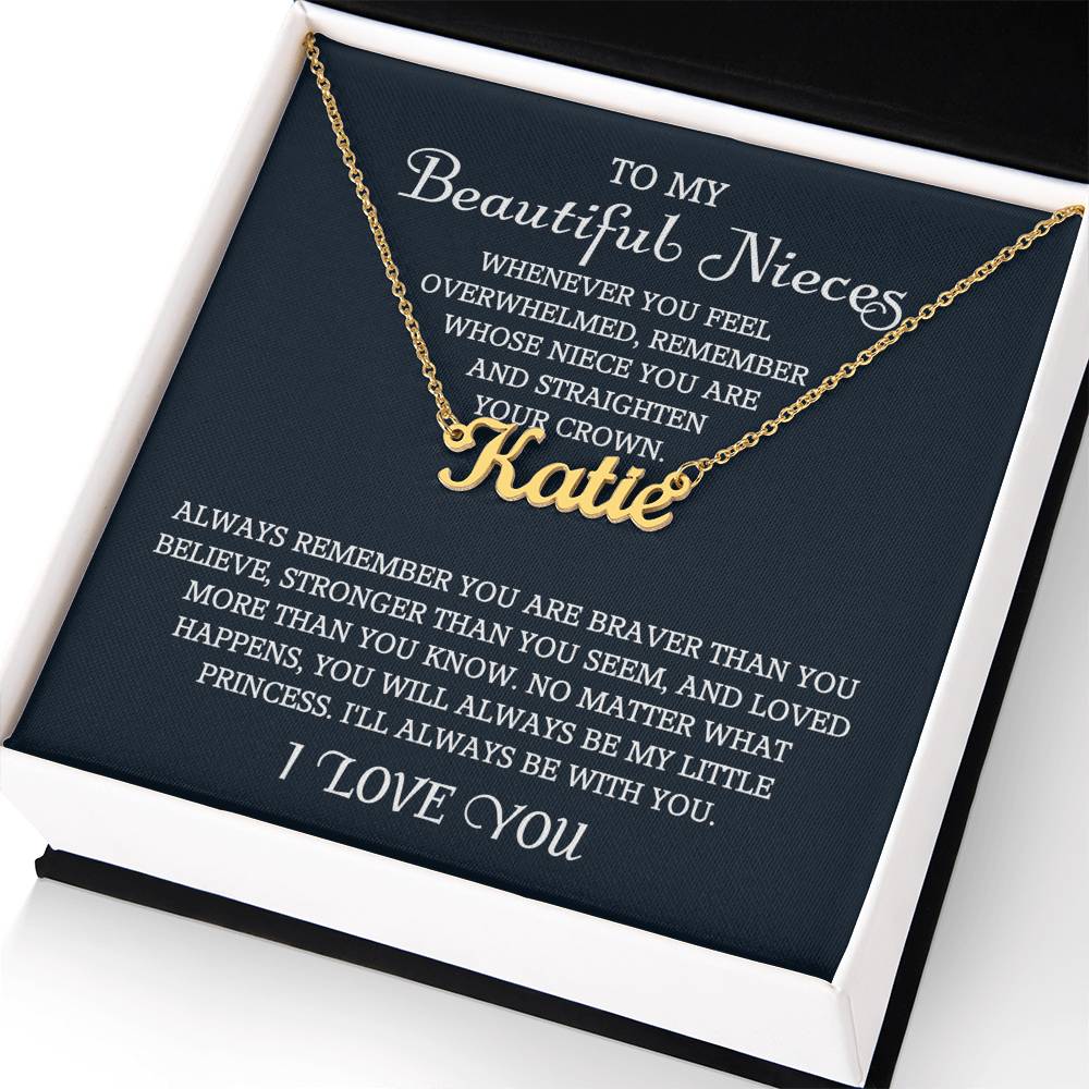 To My Niece Personalized Name Necklace, Niece Gift from Aunt, Niece Gift, Birthday Gift for Niece, Niece Birthday Card, Gift for Niece Necklace