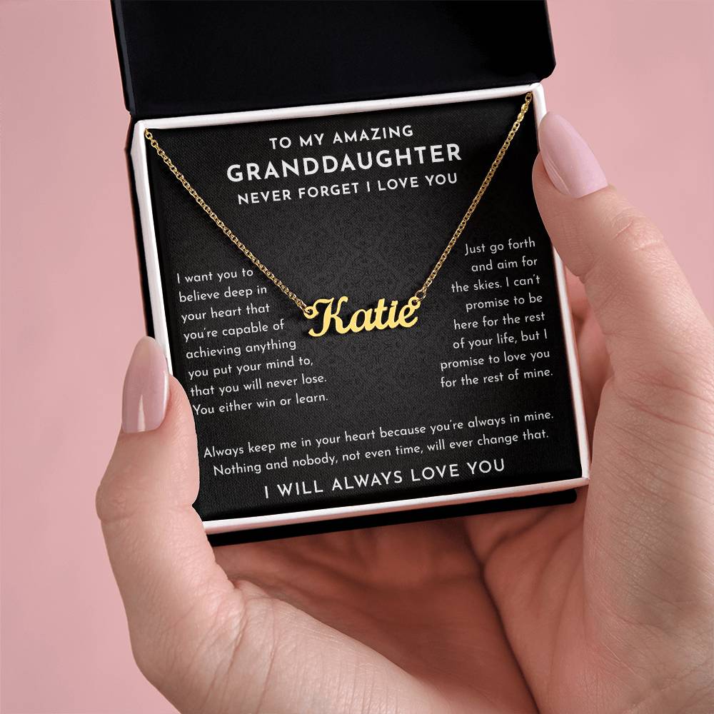 granddaughter necklace card