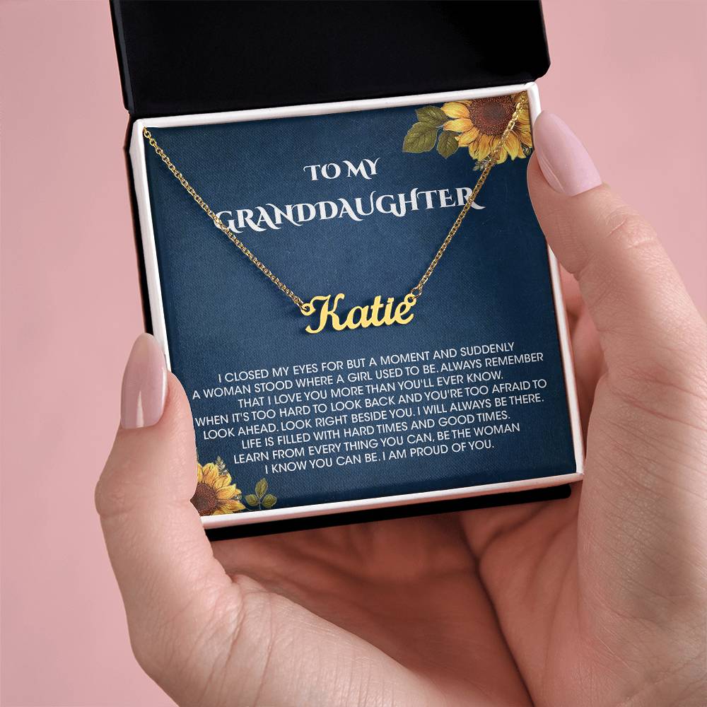 To My Granddaughter Gifts From Grandma and Granddaughter Birthday Message Card Necklace From Grandmother or Grandpa Jewelry Present