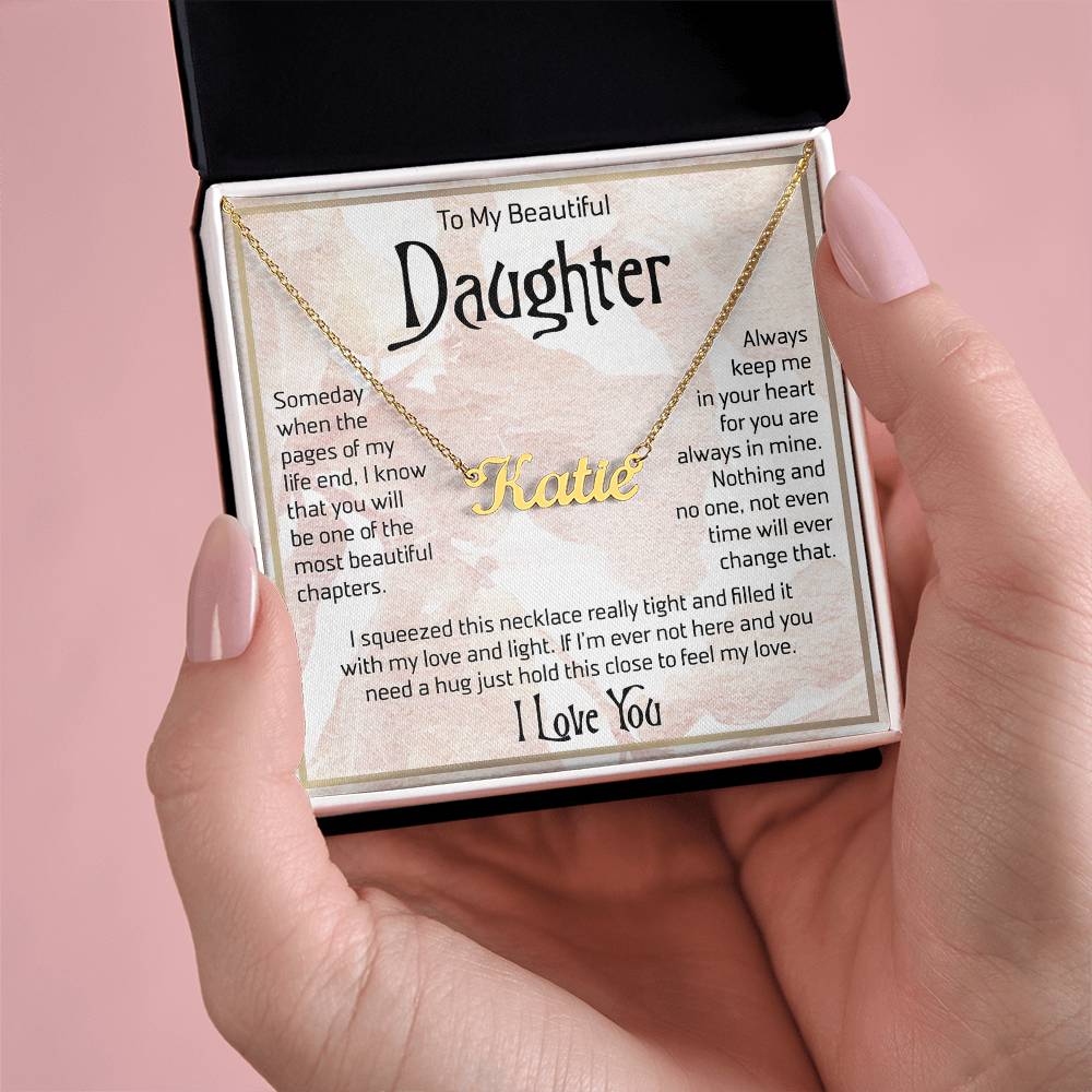 To My Daughter Necklace Name