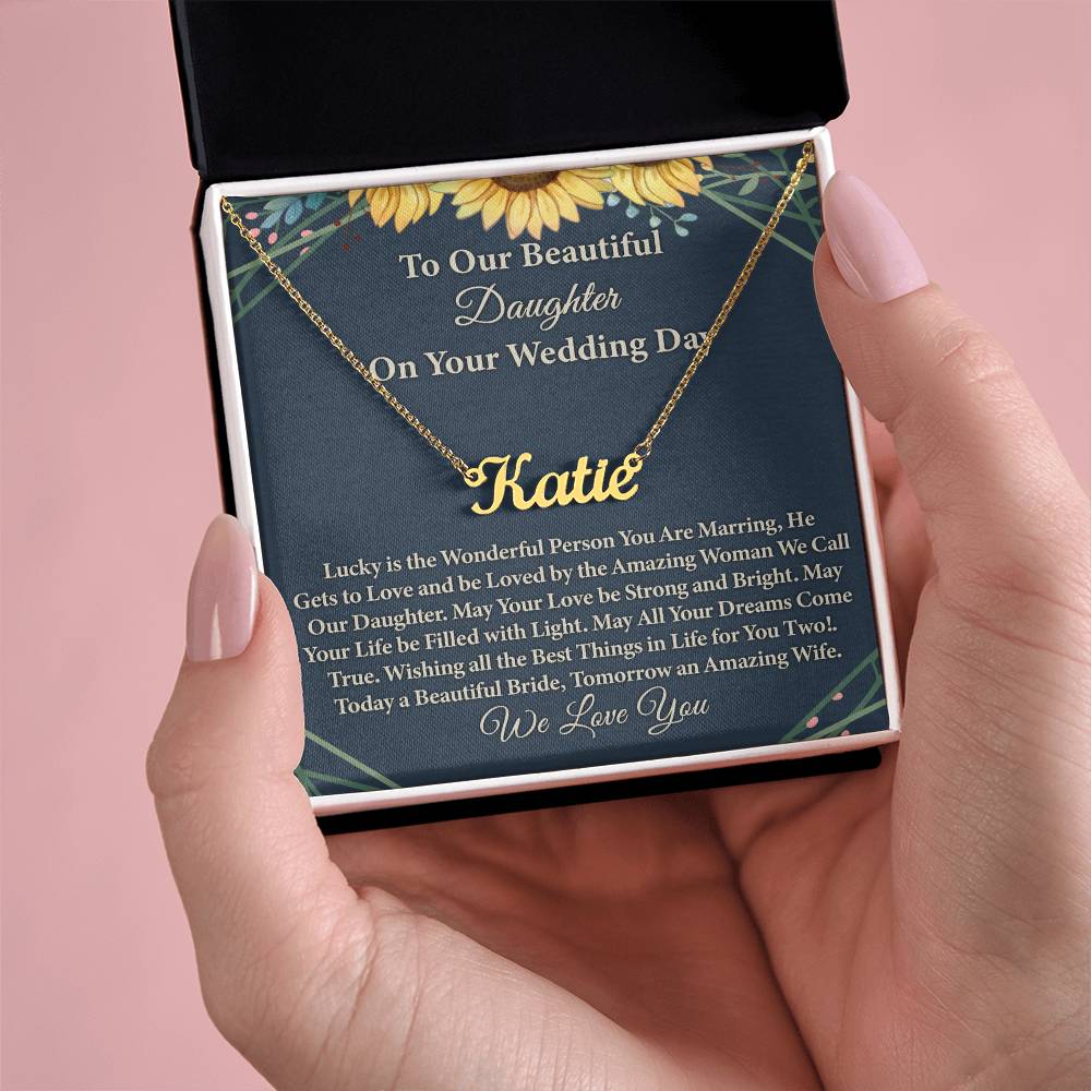 To My Daughter On Wedding Day Necklace From Mom, Beautiful Daughter Wedding Gift Jewelry Necklace Styles On Birthday, Bride Gift From Mom, And Wedding Gifts For Daughter.