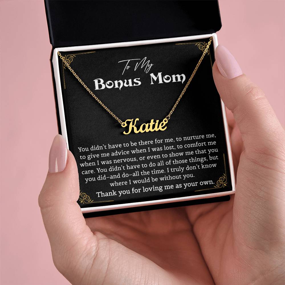 Personalized Name Necklace for Step Mom Mothers Day Gifts Christmas Birthday Jewelry Gifts for Bonus Mom Step Mother