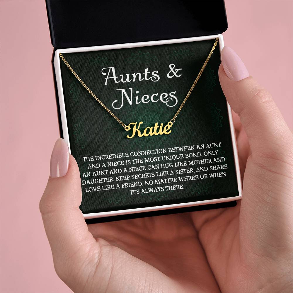 Auntie Gift Aunt Gifts From Niece, Personalized Name Necklace Birthday Christmas Jewelry For Aunt