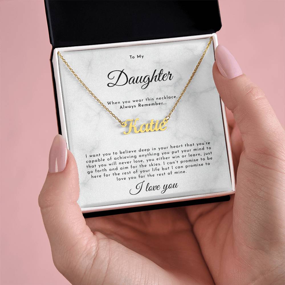 To My Daughter Necklace, Personalized Daughter Necklace Gift, Custom Name Daughter Necklace Ideas Gift, Gift Box Message Card To Daughter