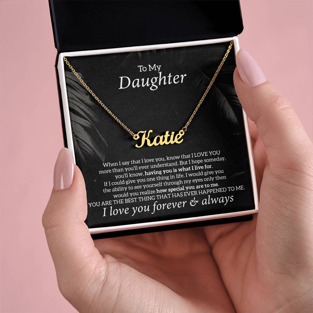 To My Daughter Necklace Jewelry Gift, Personalized Name Necklace