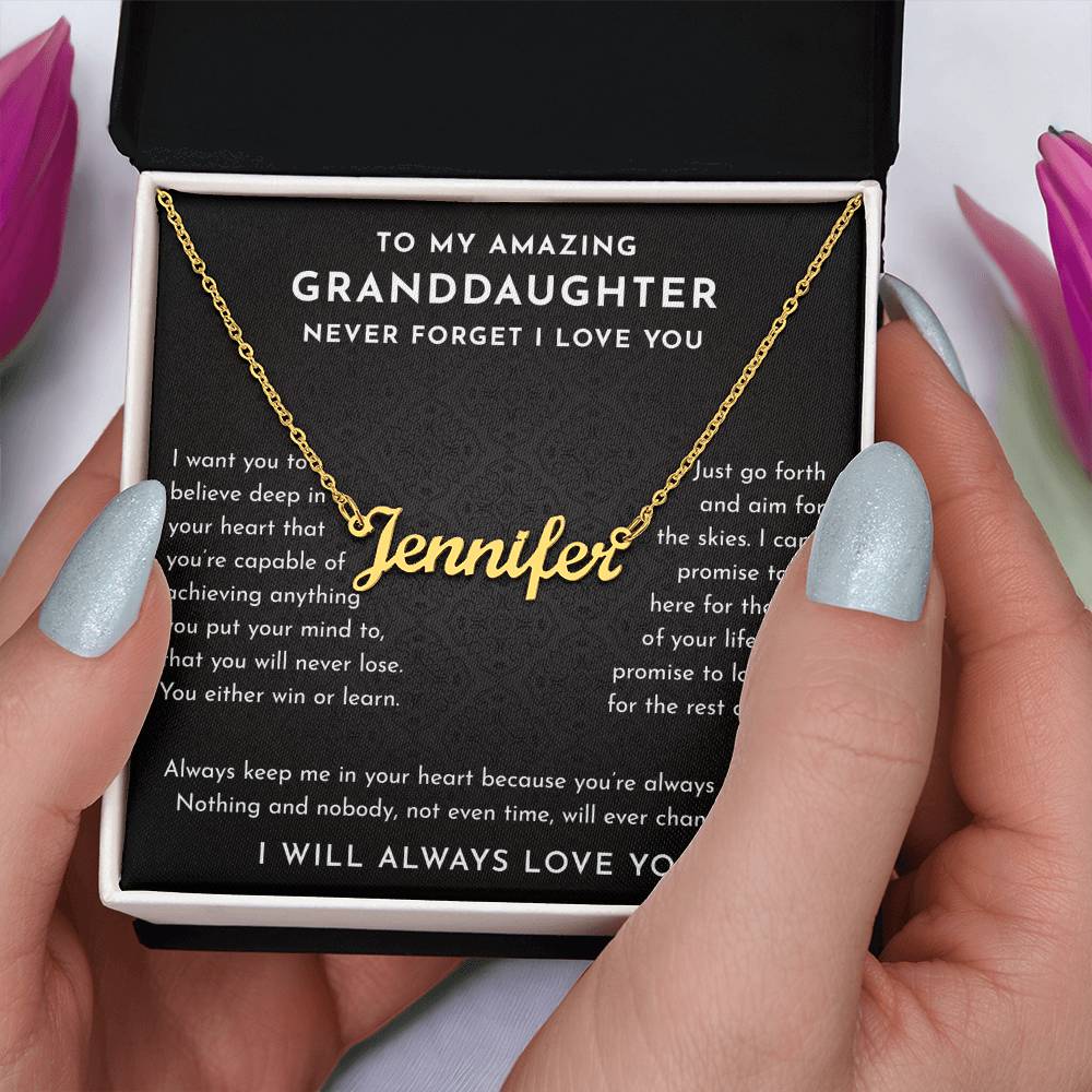 granddaughter necklace card
