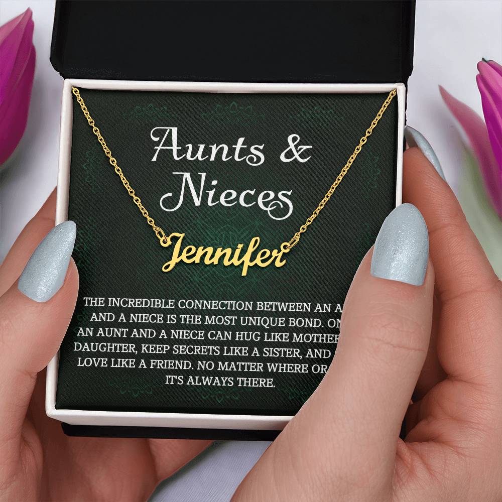 Auntie Gift Aunt Gifts From Niece, Personalized Name Necklace Birthday Christmas Jewelry For Aunt