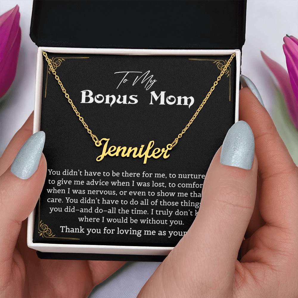 Personalized Name Necklace for Step Mom Mothers Day Gifts Christmas Birthday Jewelry Gifts for Bonus Mom Step Mother