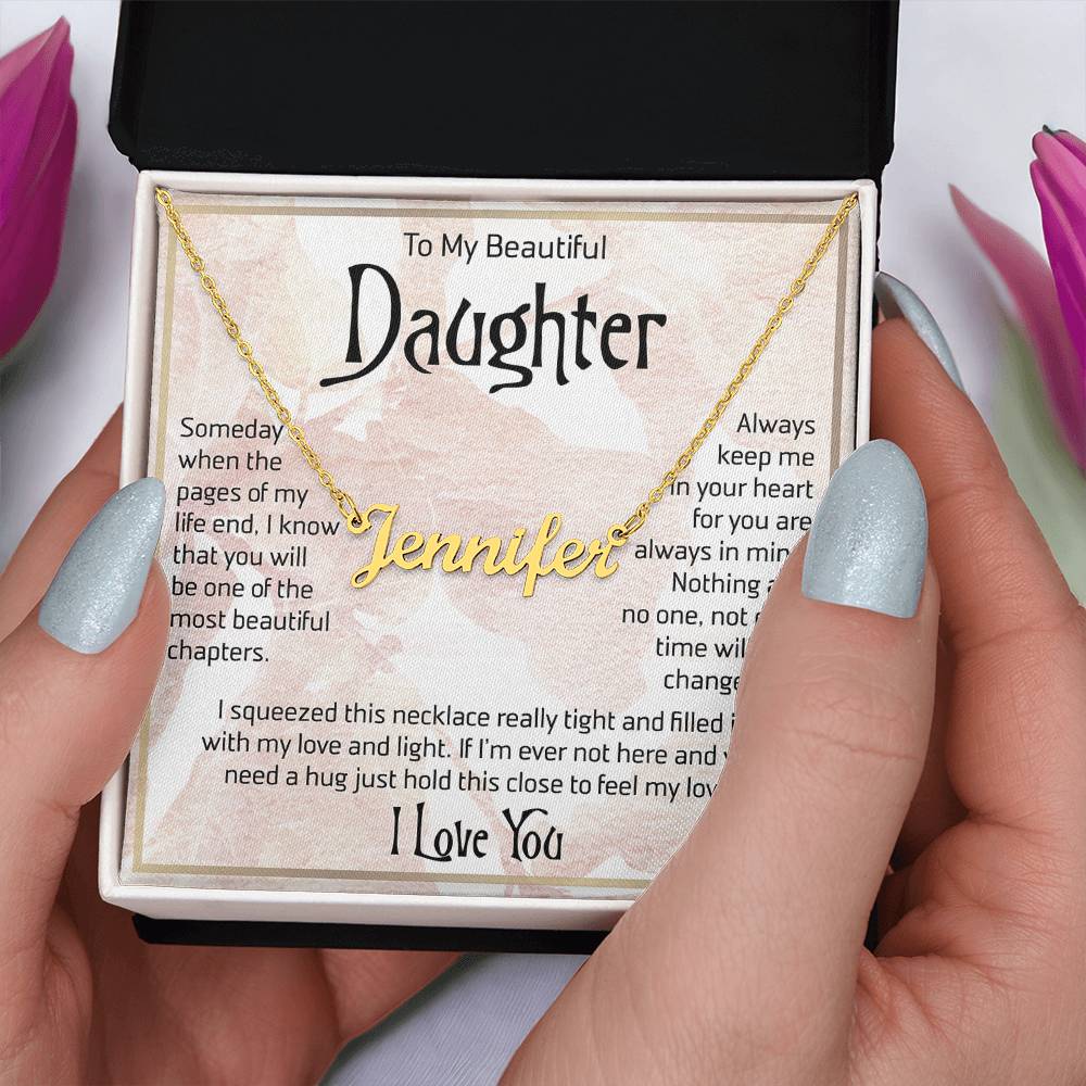 To My Daughter Necklace Name