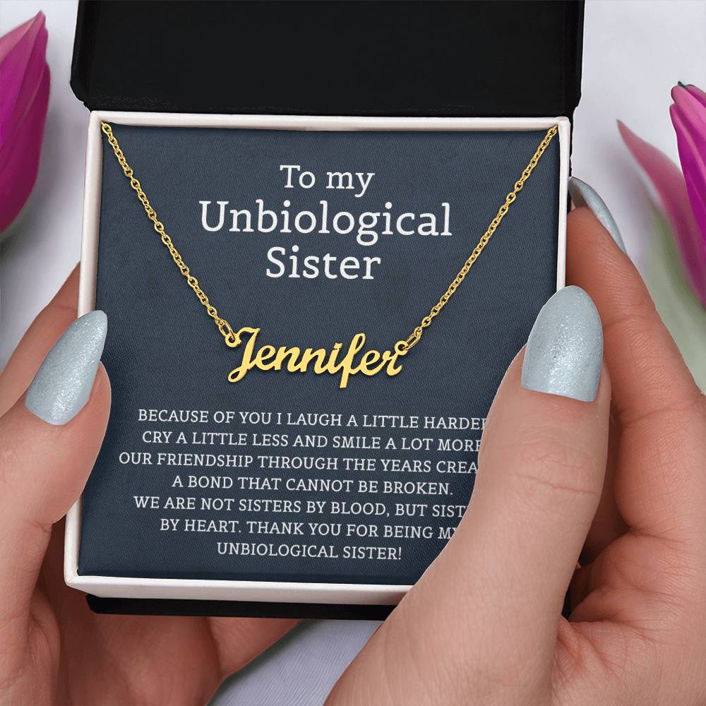 Unbiological Sister Personalized Name  Necklace for Sister Friends Necklaces Unbiological Sister Gifts for Friendship Necklace BFF Necklace for Friendship Jewelry