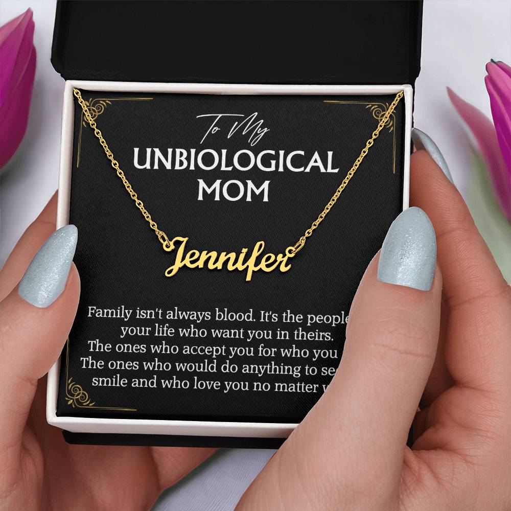 To My Unbiological Mom Personalized Necklace for Bonus Mom Mother in Law Gifts Mothers Day Gifts Christmas