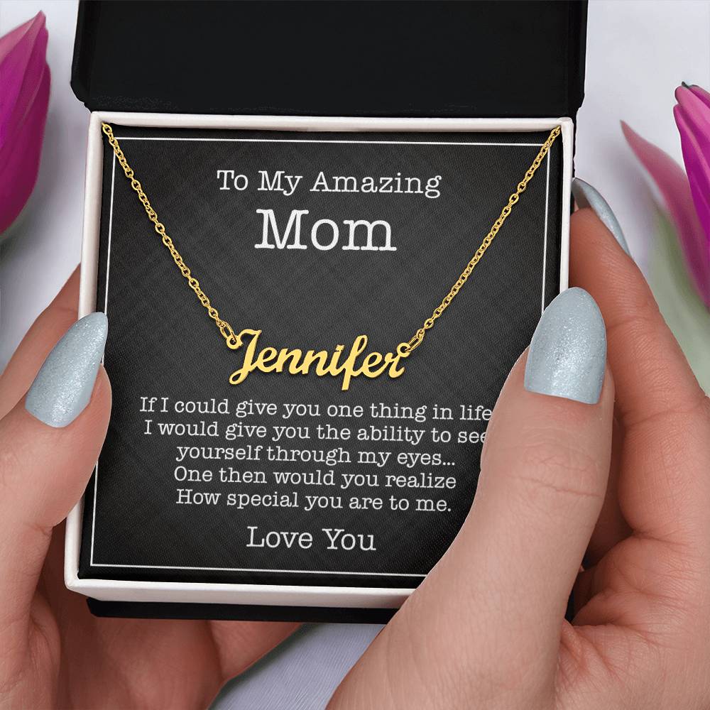 To My Mom Personalized Name Necklace, Mom Gift, Mom Necklace, Jewelry From Son Daughter, Gift Mom Birthday, Christmas, Mothers Day, Necklaces with Meaningful Messages