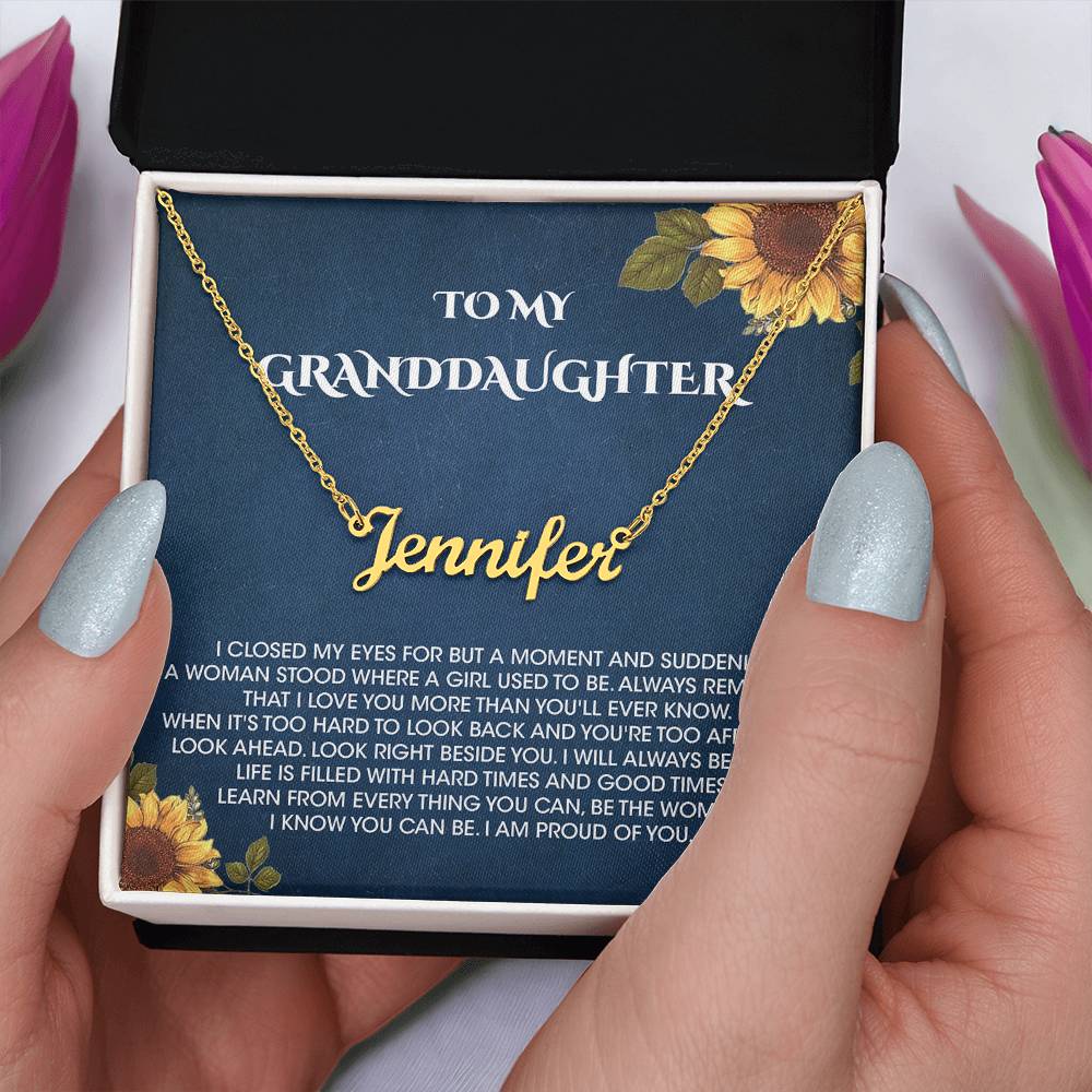 To My Granddaughter Gifts From Grandma and Granddaughter Birthday Message Card Necklace From Grandmother or Grandpa Jewelry Present