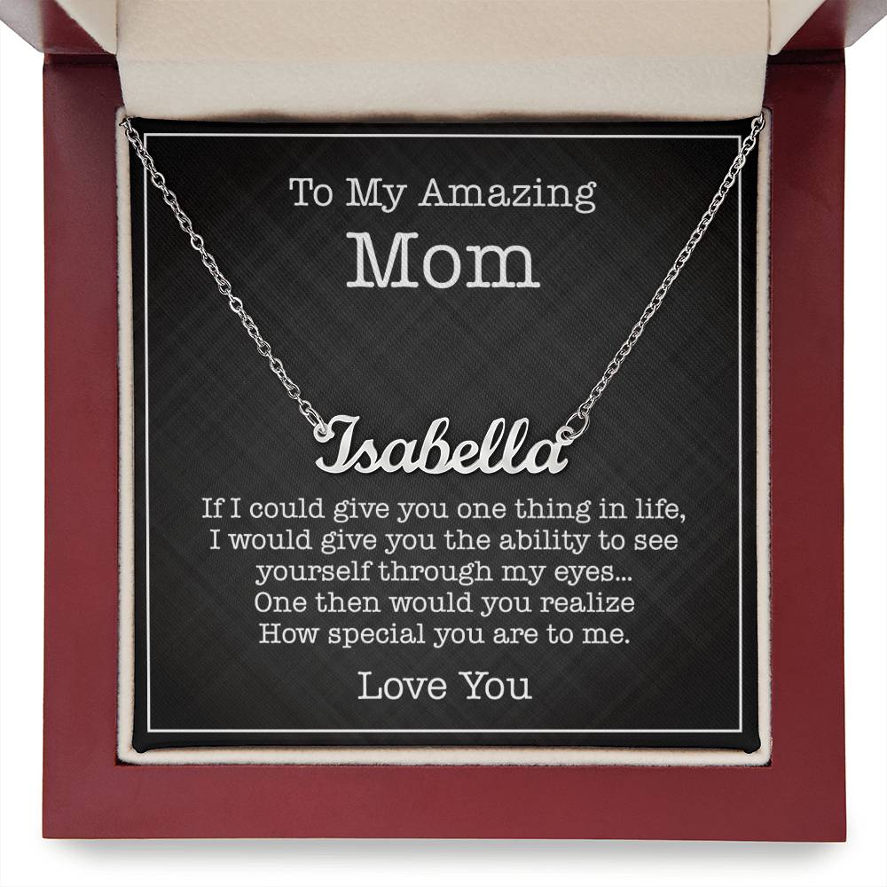 To My Mom Personalized Name Necklace, Mom Gift, Mom Necklace, Jewelry From Son Daughter, Gift Mom Birthday, Christmas, Mothers Day, Necklaces with Meaningful Messages