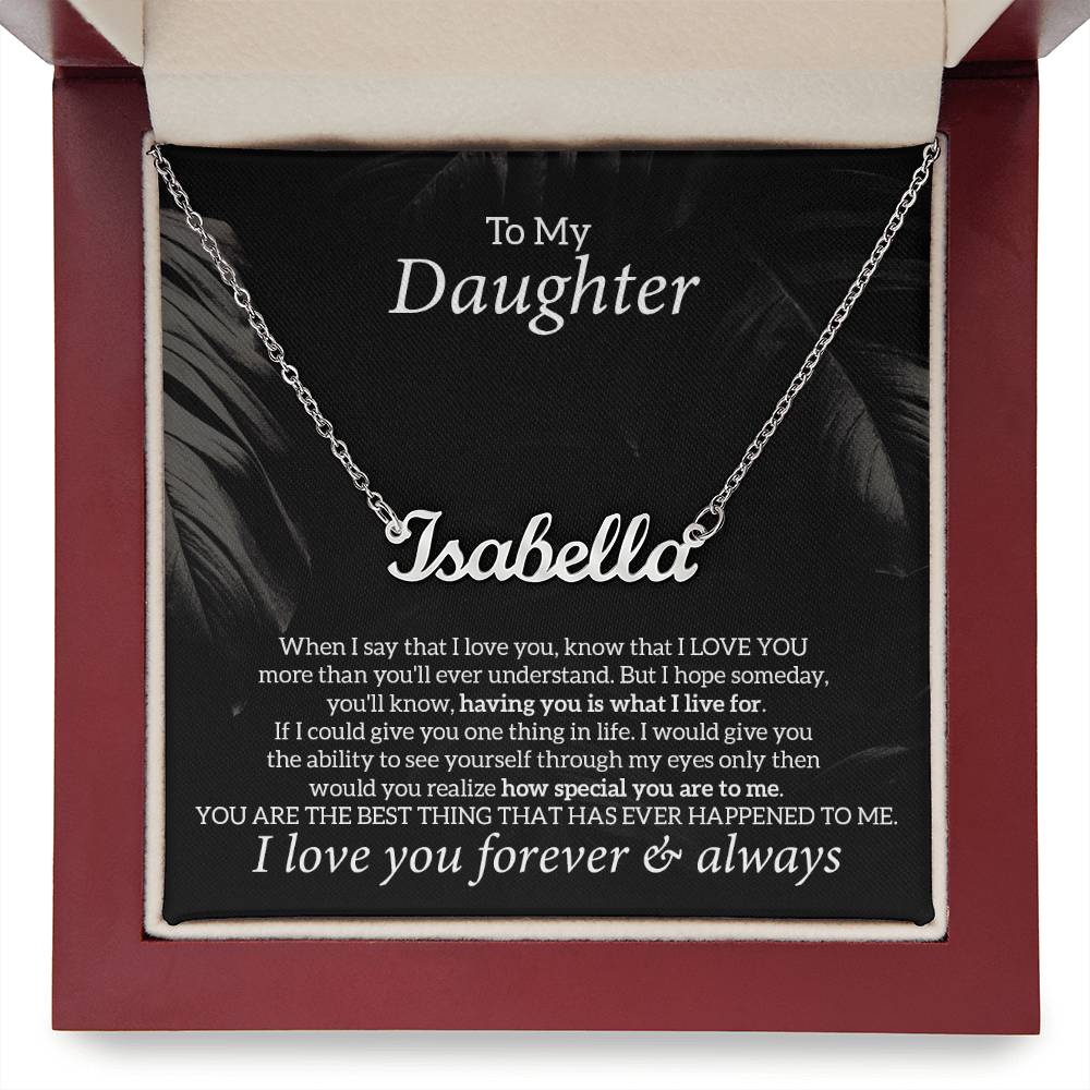 To My Daughter Necklace Jewelry Gift, Personalized Name Necklace