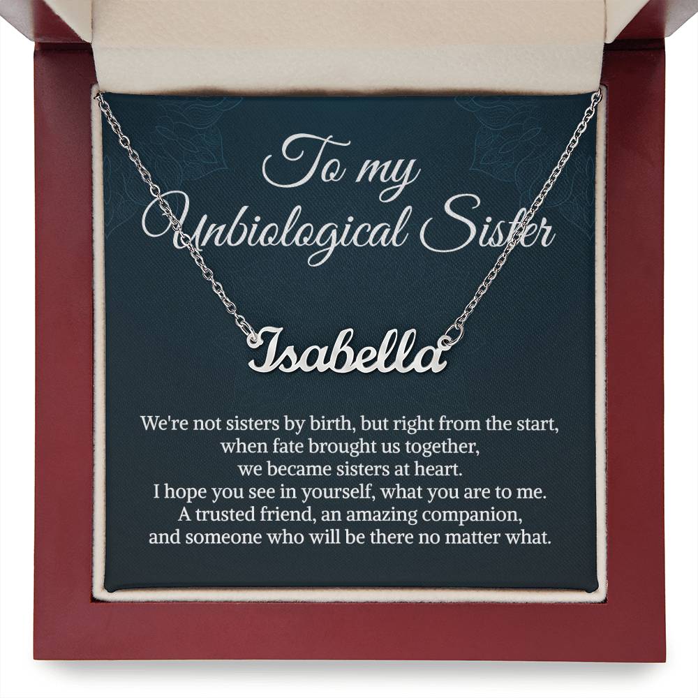 Unbiological Sister Necklace Bonus Sister Necklace Sister in Law Necklace Personalized Name Necklace for Sister Birthday Gifts from Sister Christmas Gifts