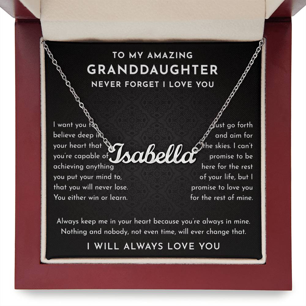 granddaughter necklace card