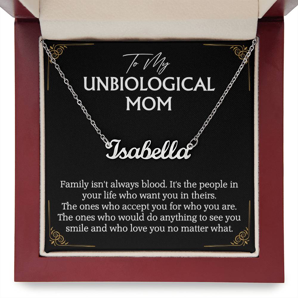 To My Unbiological Mom Personalized Necklace for Bonus Mom Mother in Law Gifts Mothers Day Gifts Christmas